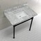 Fauceture KVPB36M8SQ0ST 36" Carrara Marble Vanity Top with Stainless Steel Legs, Marble White/Matte Black KVPB36M8SQ0ST - alternate 3
